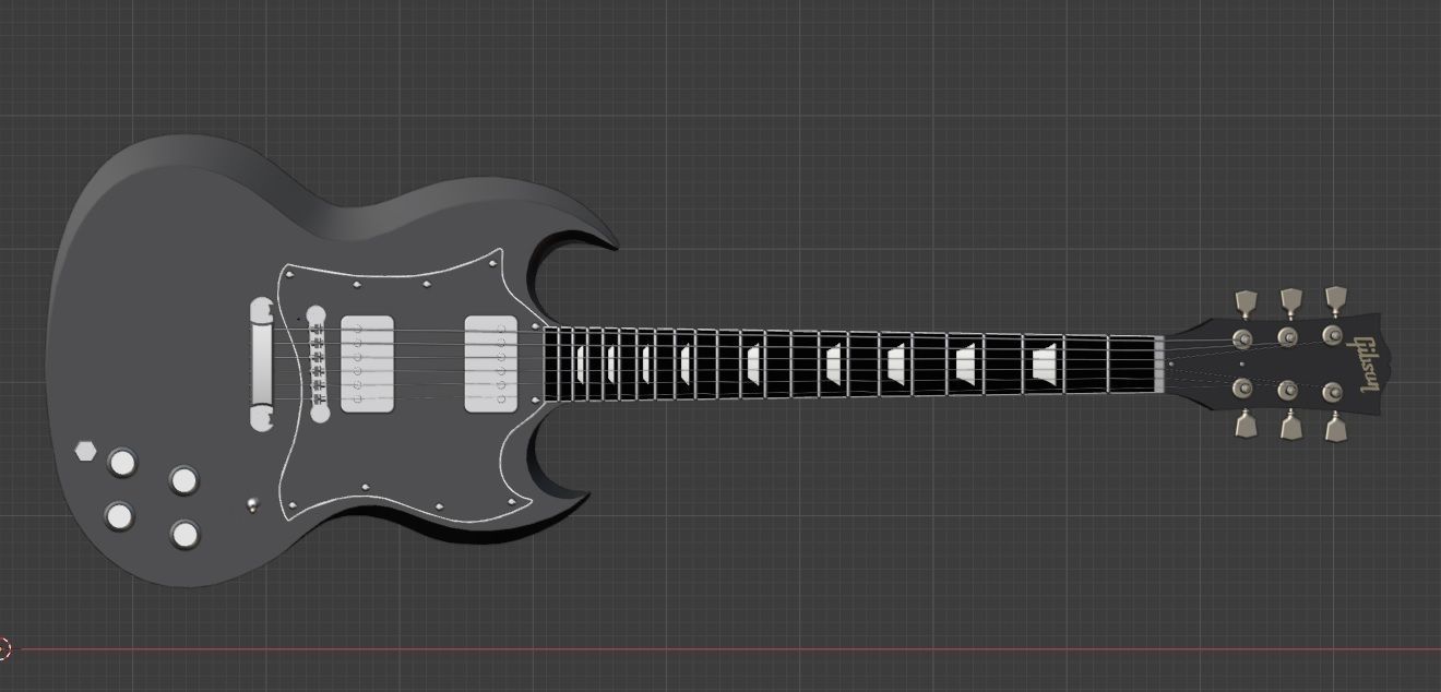 Gibson SG Electric guitar 3D model_6