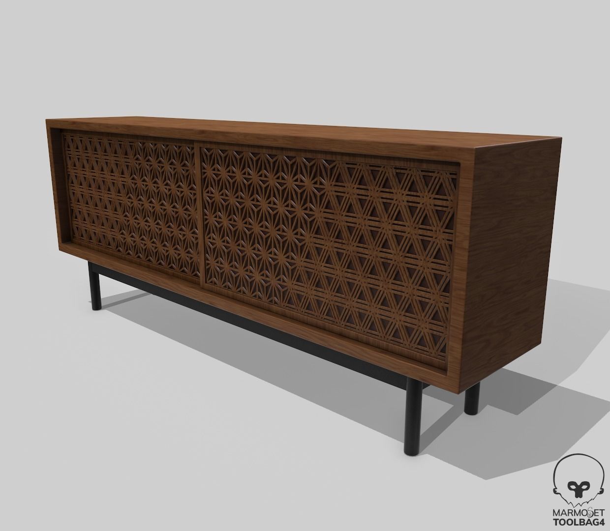 Japan Style Cabinet Pbr 3D model_5