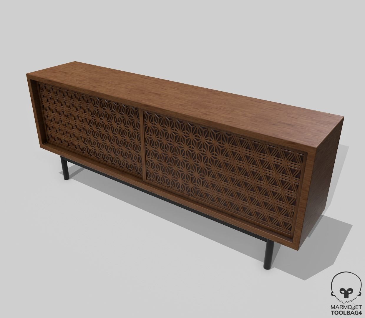 Japan Style Cabinet Pbr 3D model_2