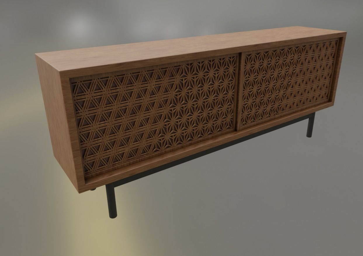 Japan Style Cabinet Pbr 3D model_6