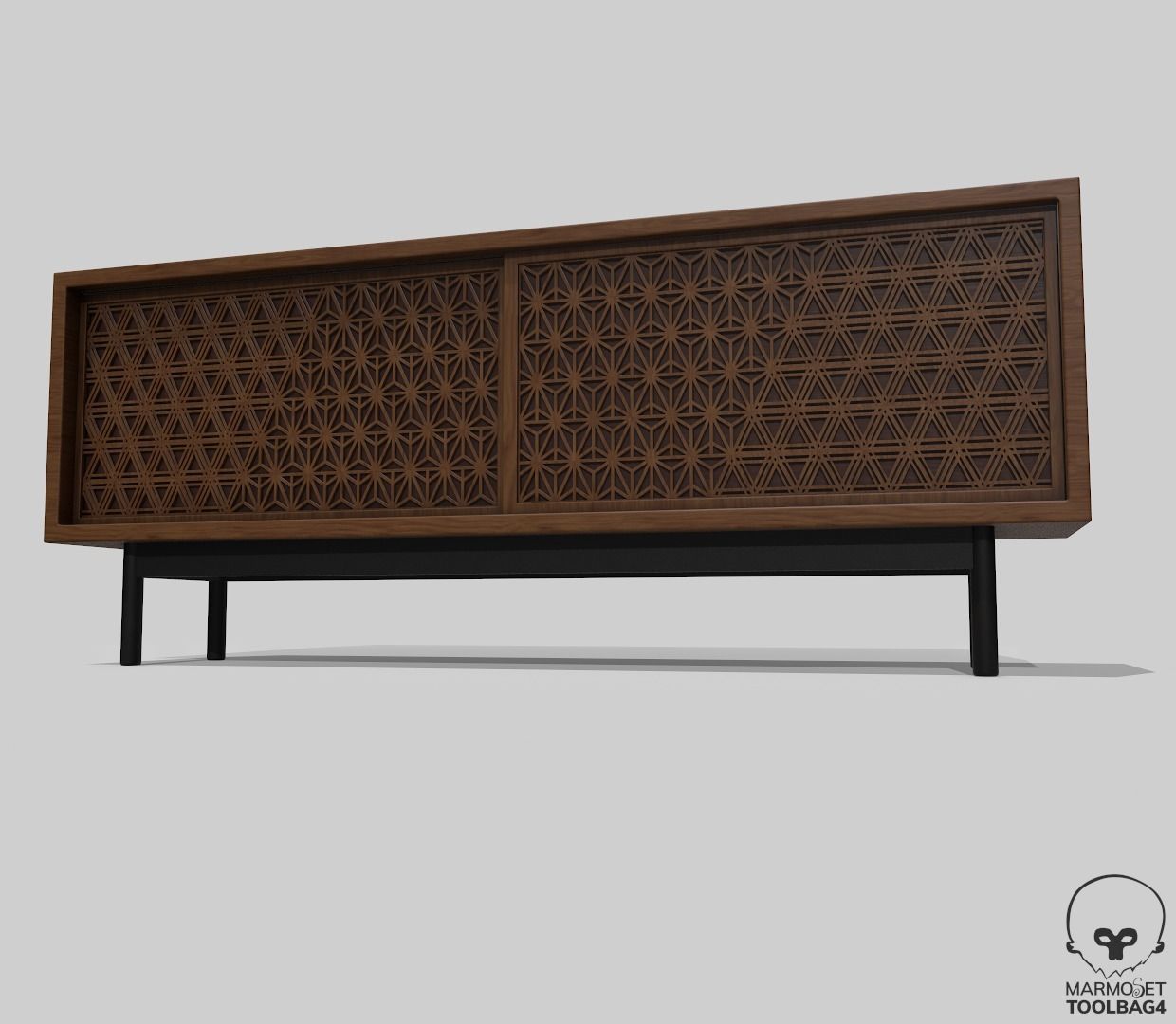 Japan Style Cabinet Pbr 3D model_3