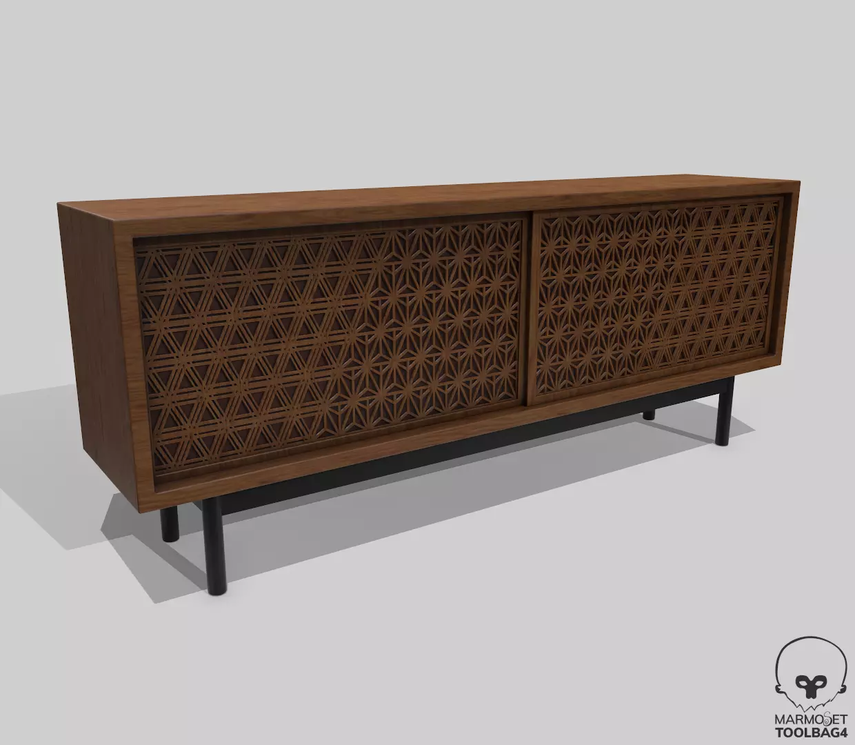 Japan Style Cabinet Pbr 3D model_0