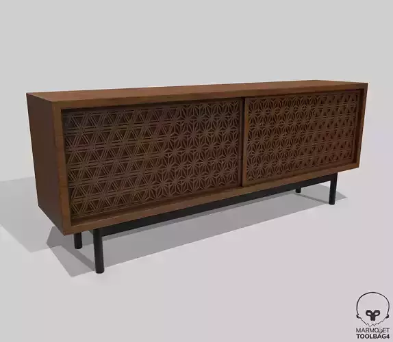 Japan Style Cabinet Pbr 3D model
