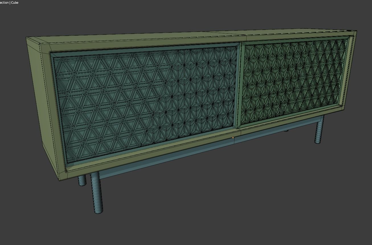 Japan Style Cabinet Pbr 3D model_7