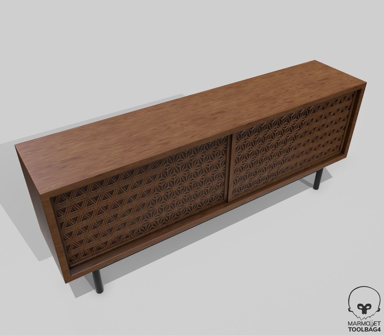 Japan Style Cabinet Pbr 3D model_4