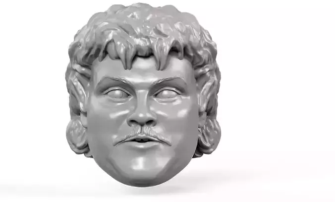 Jack Black as Nacho Libre action figure portrait sculpt 3D print model