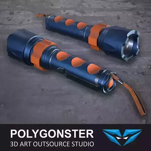 Tactical flashlight - PBR Game Ready