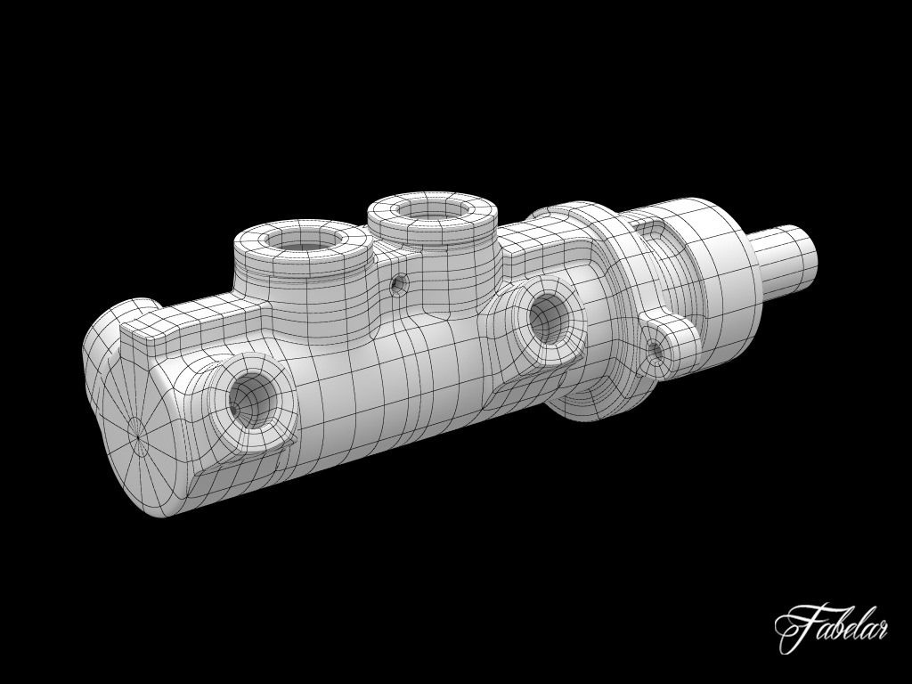 Brake master cylinder 3D model_4