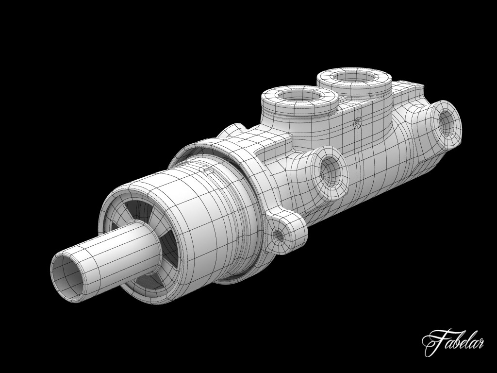 Brake master cylinder 3D model_3