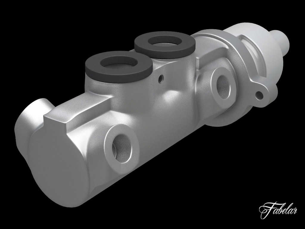 Brake master cylinder 3D model_2