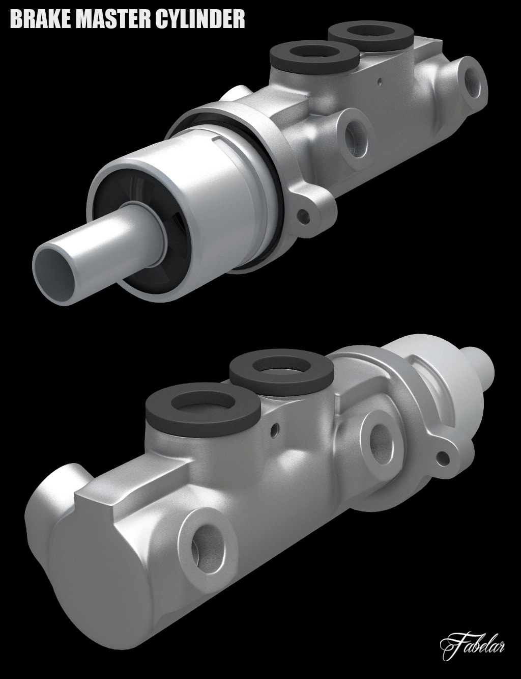 Brake master cylinder 3D model_1