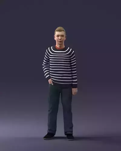 000051 Teenager in T-Shirt 0204 3dp 3D print model