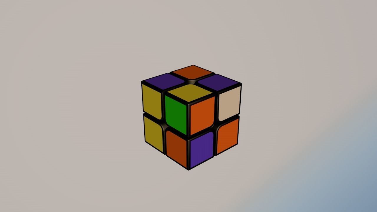 rubix cube 2x2 Free 3D model_7