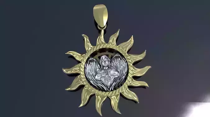 SUN PENDANT WITH ANGEL