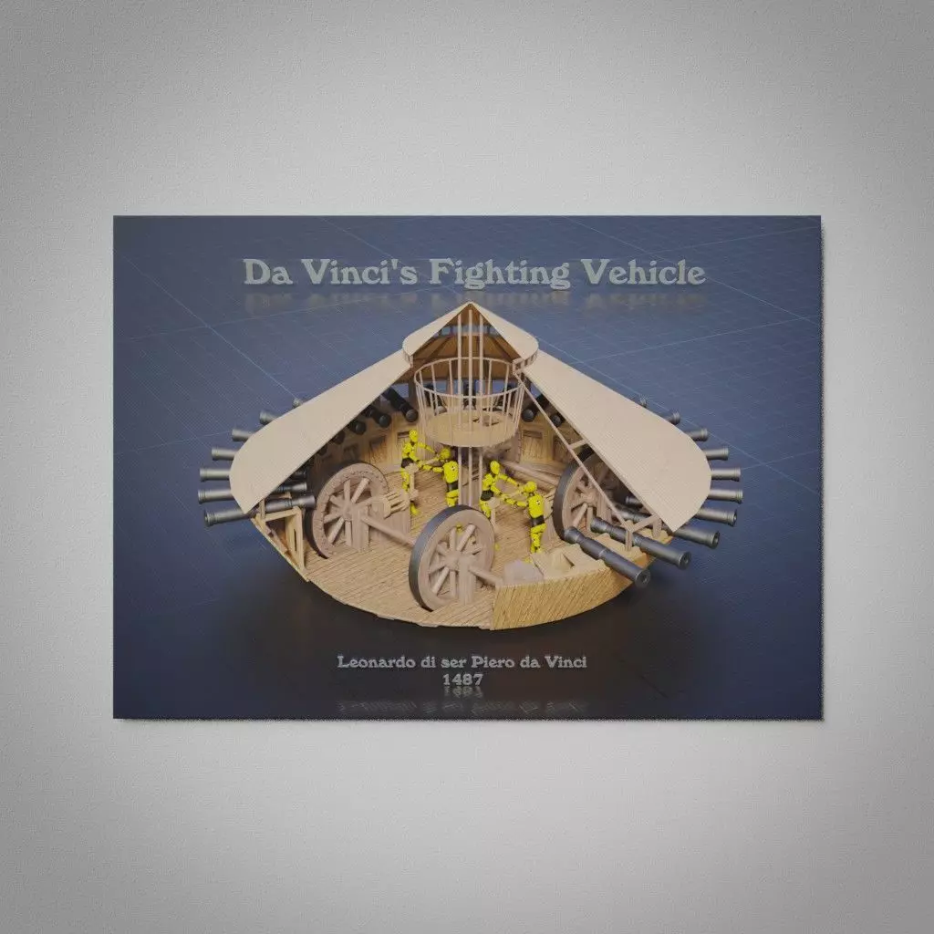Da Vinci Tank Wall Picture 3D model_0