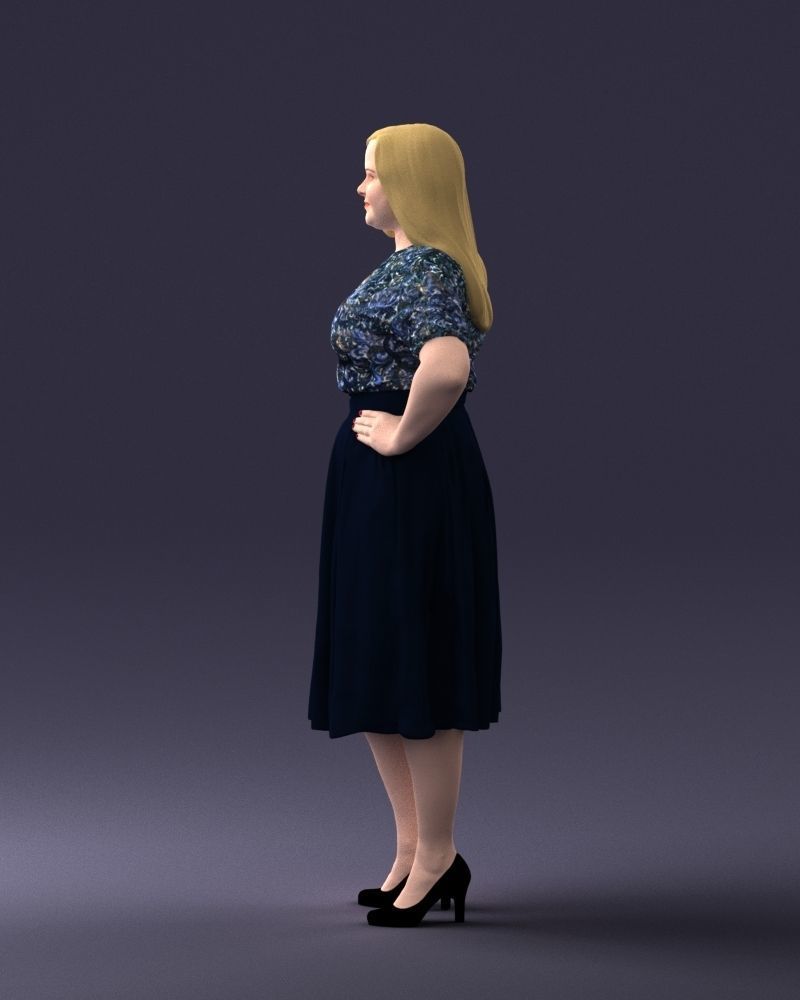 000085 Realistic Female Character in Elegant Dress 1013 3D model_12