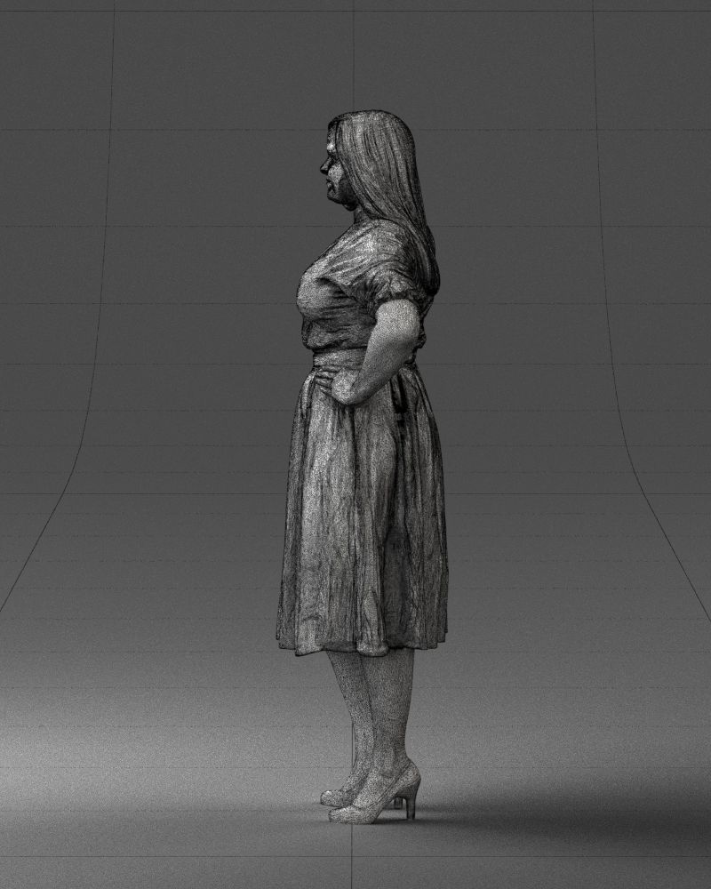 000085 Realistic Female Character in Elegant Dress 1013 3D model_14