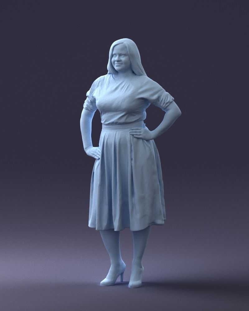 000085 Realistic Female Character in Elegant Dress 1013 3D model_16