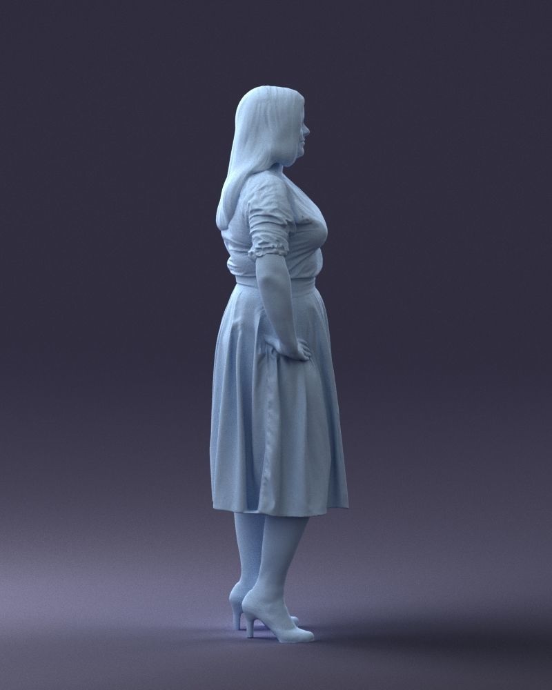 000085 Realistic Female Character in Elegant Dress 1013 3D model_7