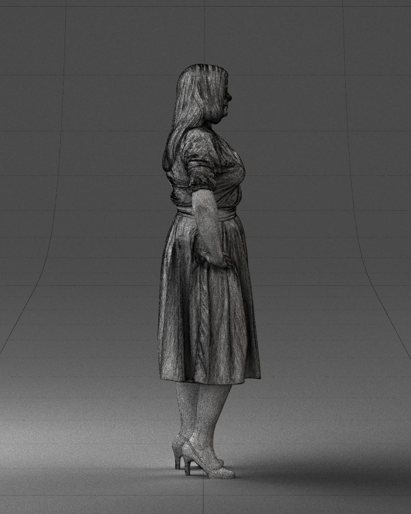 000085 Realistic Female Character in Elegant Dress 1013 3D model_8