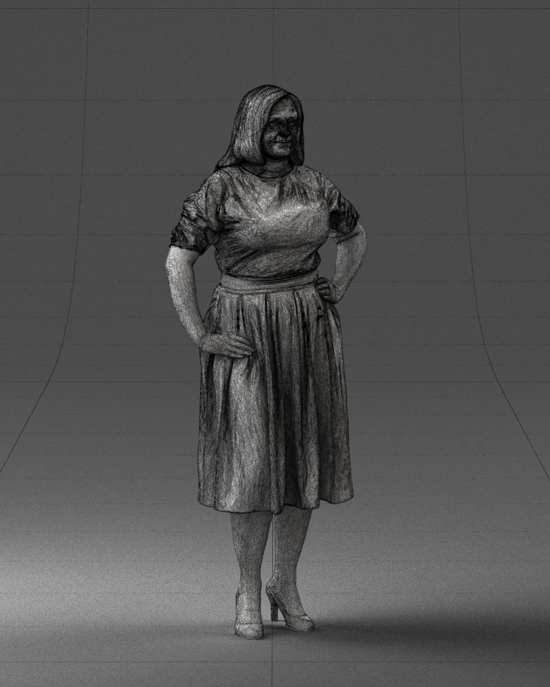 000085 Realistic Female Character in Elegant Dress 1013 3D model_5