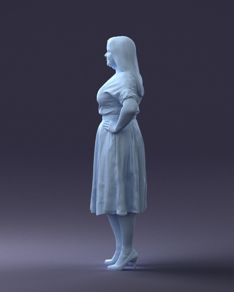 000085 Realistic Female Character in Elegant Dress 1013 3D model_13