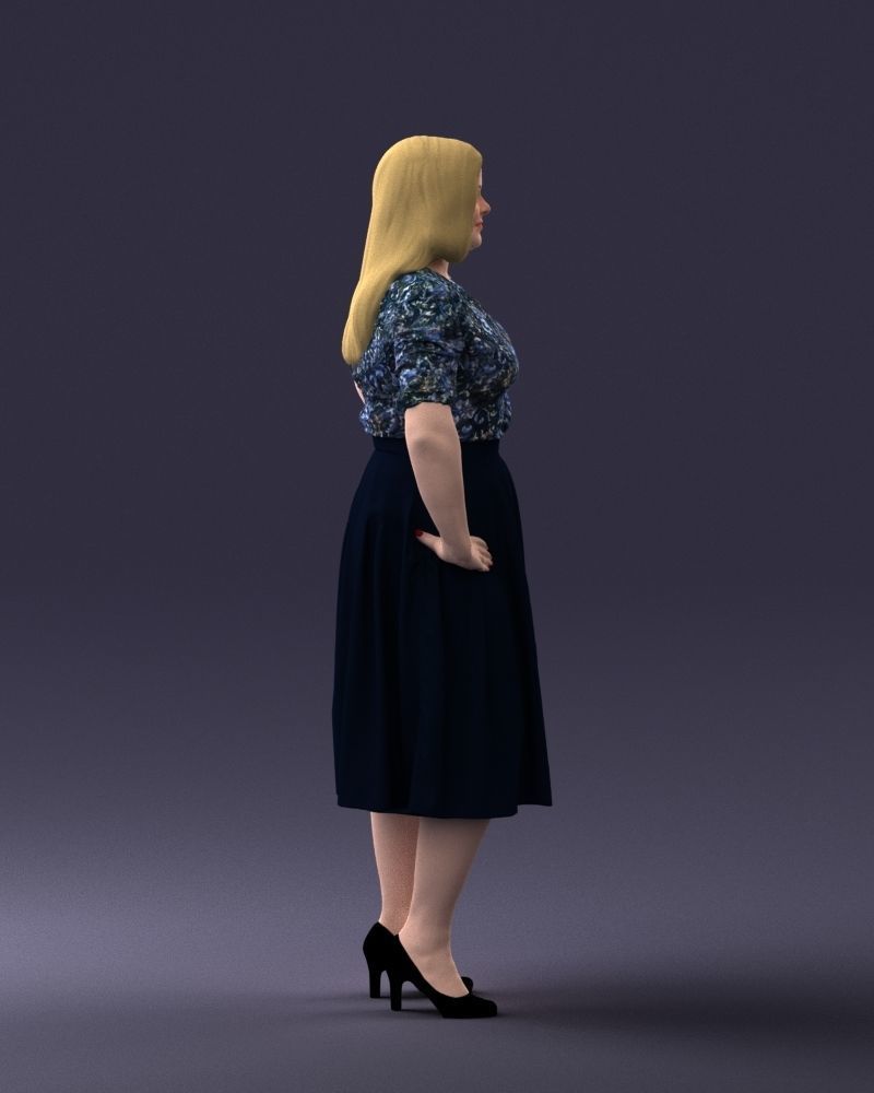 000085 Realistic Female Character in Elegant Dress 1013 3D model_6