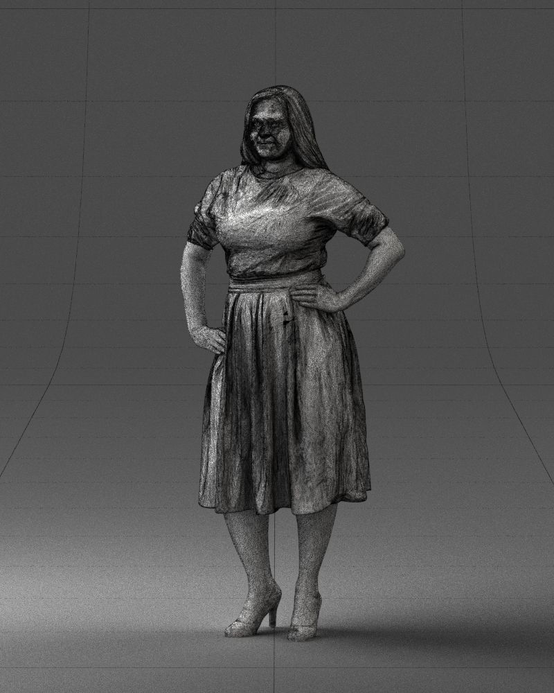 000085 Realistic Female Character in Elegant Dress 1013 3D model_17