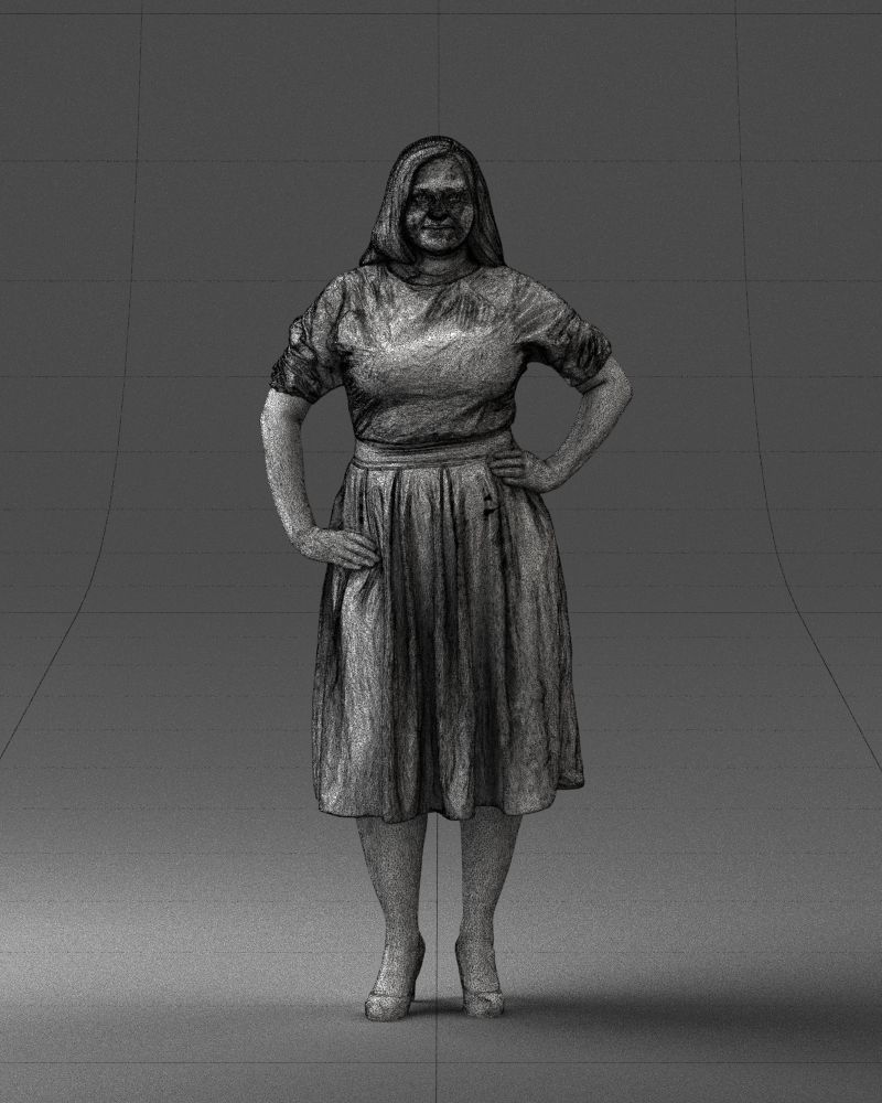 000085 Realistic Female Character in Elegant Dress 1013 3D model_20