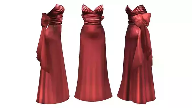 Bow Sash Long Gown Dress