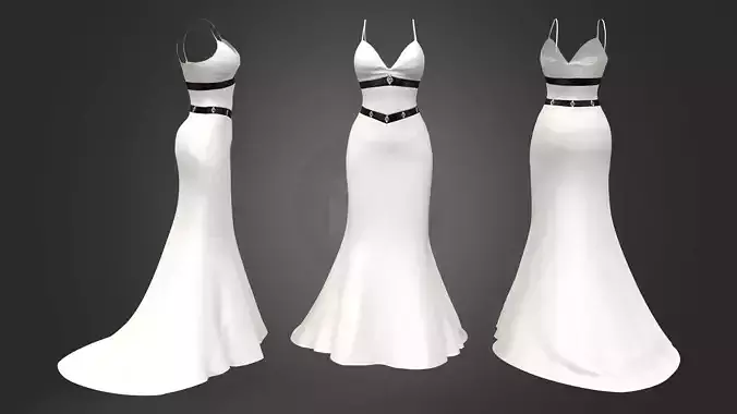 Spaghetti Strap Long Tail Dress