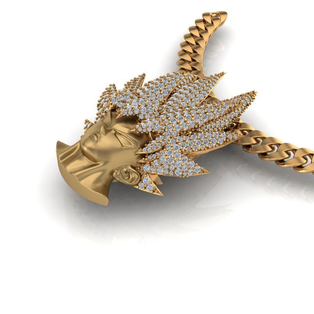 Goku Head pendant icedout 3D print model_1