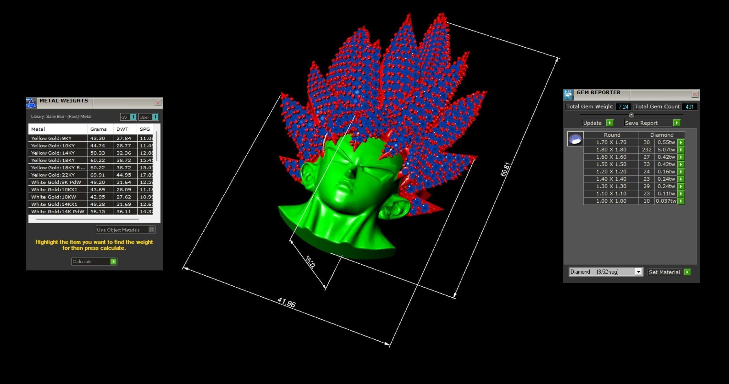 Goku Head pendant icedout 3D print model_5