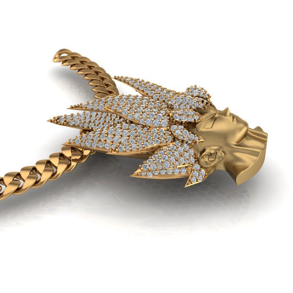 Goku Head pendant icedout 3D print model_2