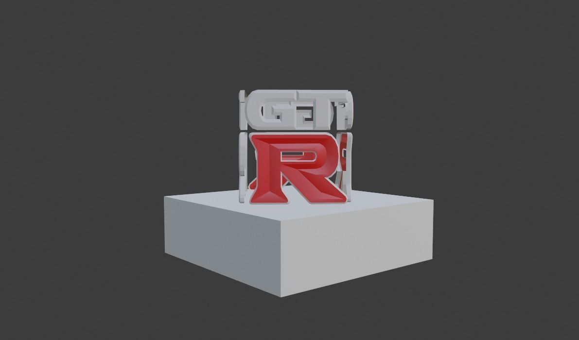 Nissan GTR Logo  3D model_2