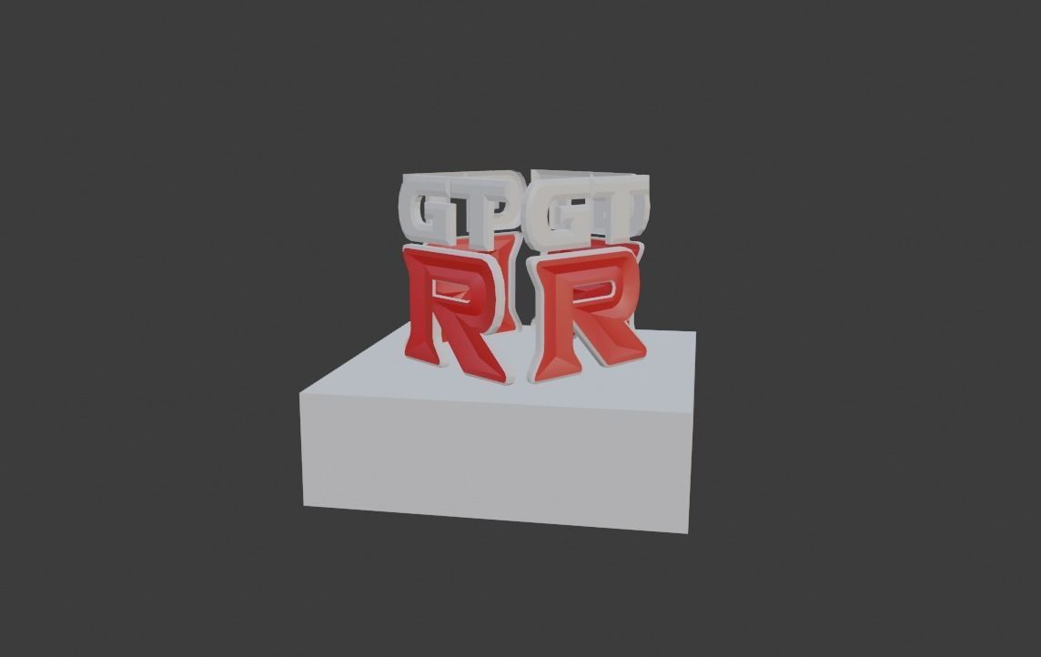 Nissan GTR Logo  3D model_1