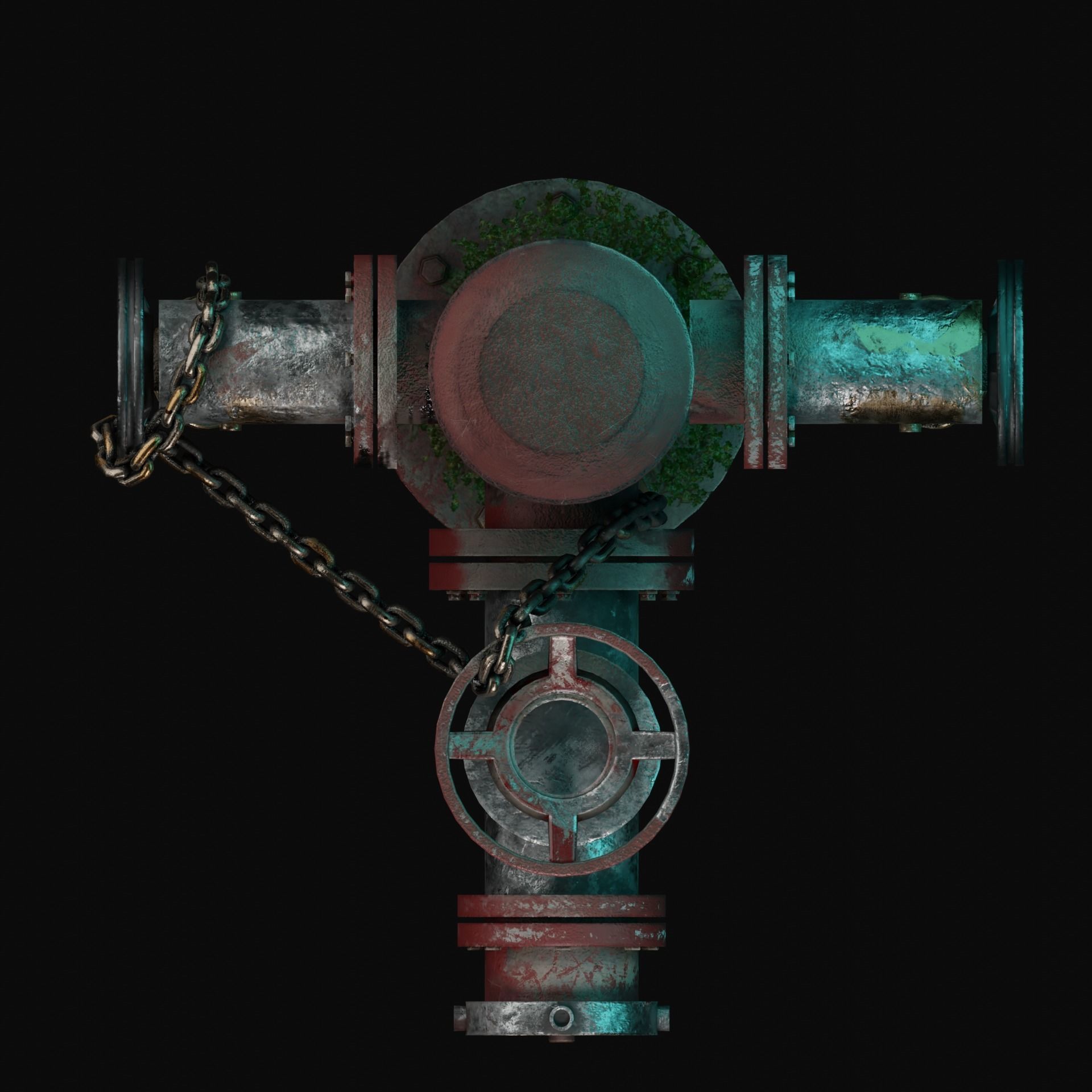 Vintage Fire Hydrant Low-poly 3D model_7