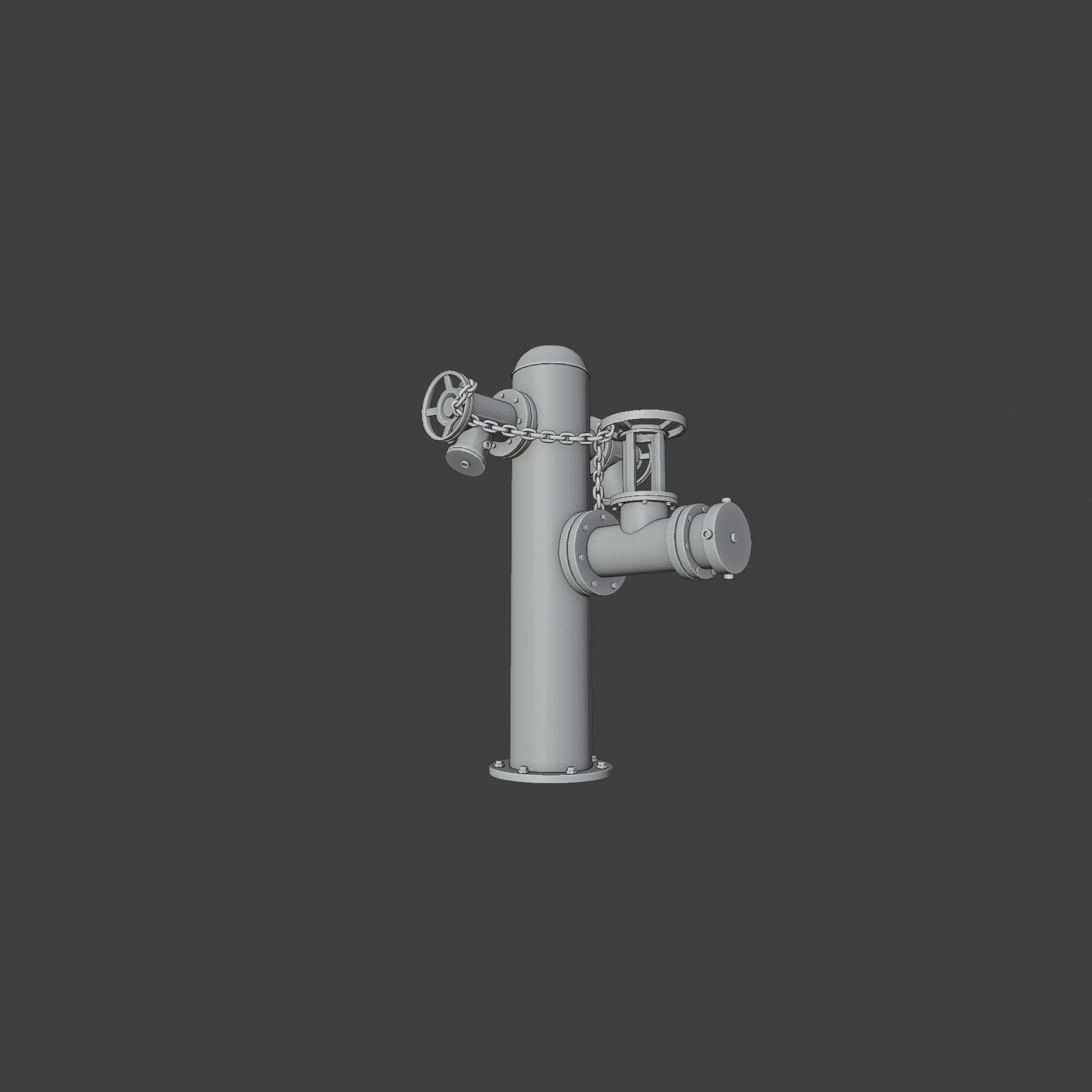 Vintage Fire Hydrant Low-poly 3D model_18