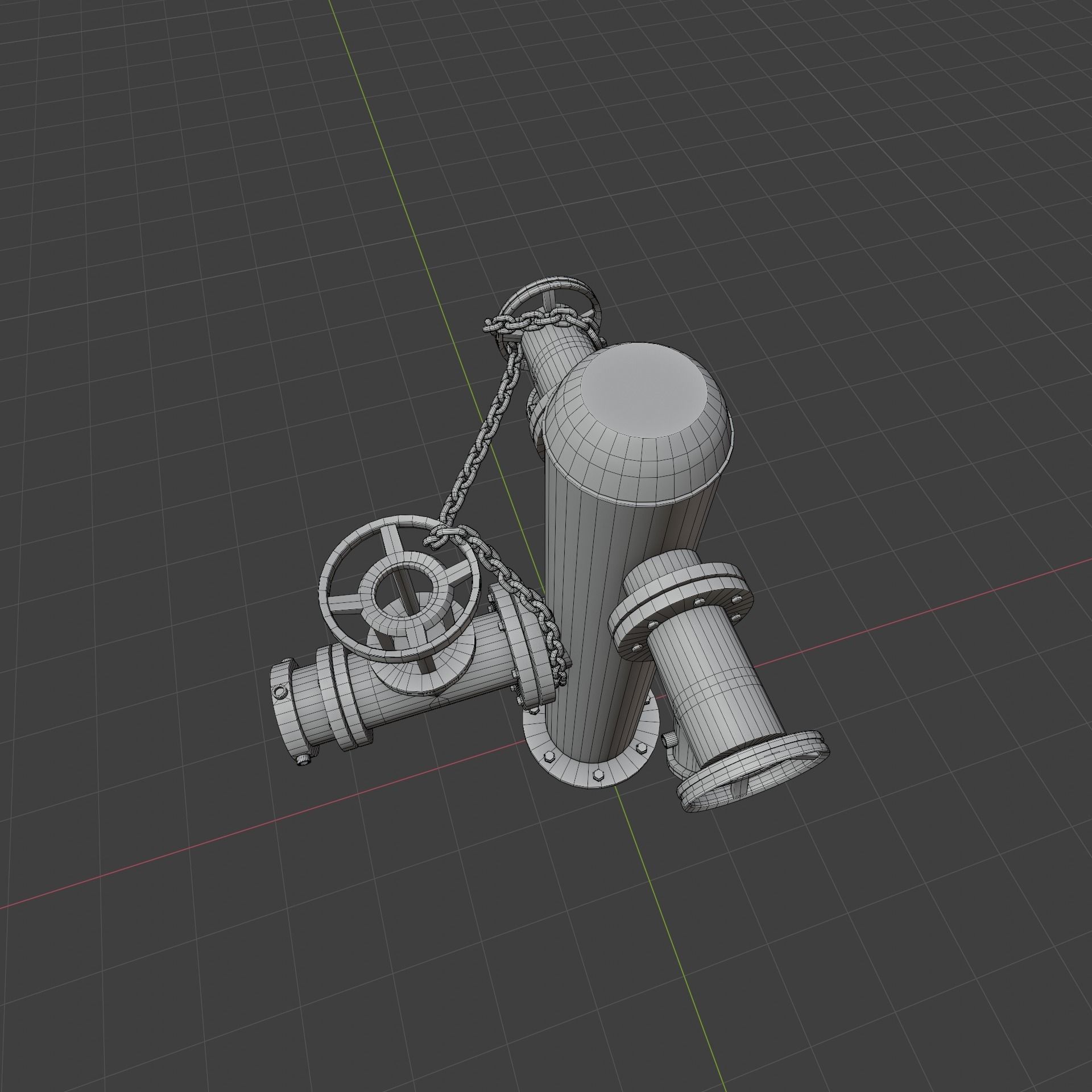 Vintage Fire Hydrant Low-poly 3D model_19