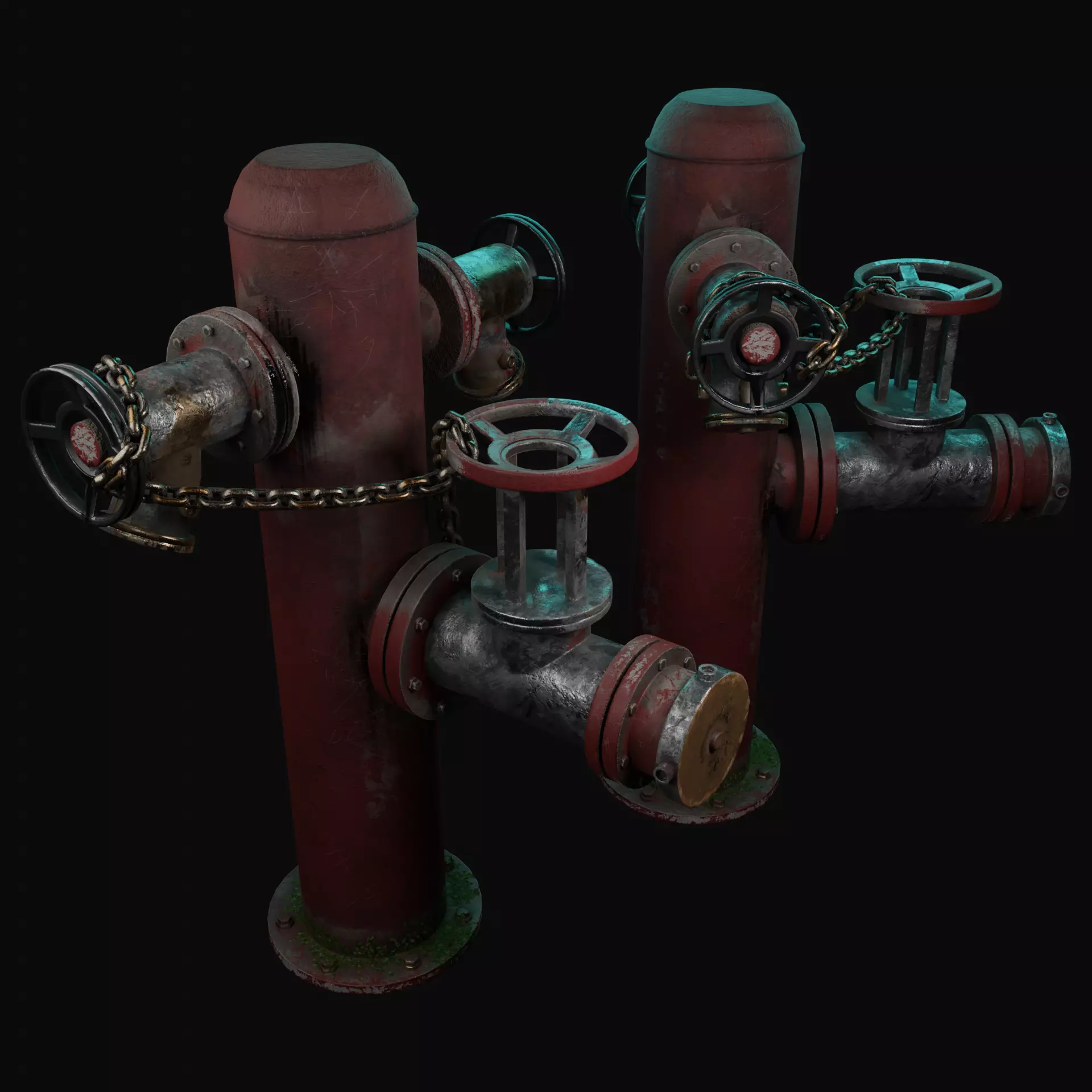 Vintage Fire Hydrant Low-poly 3D model_0