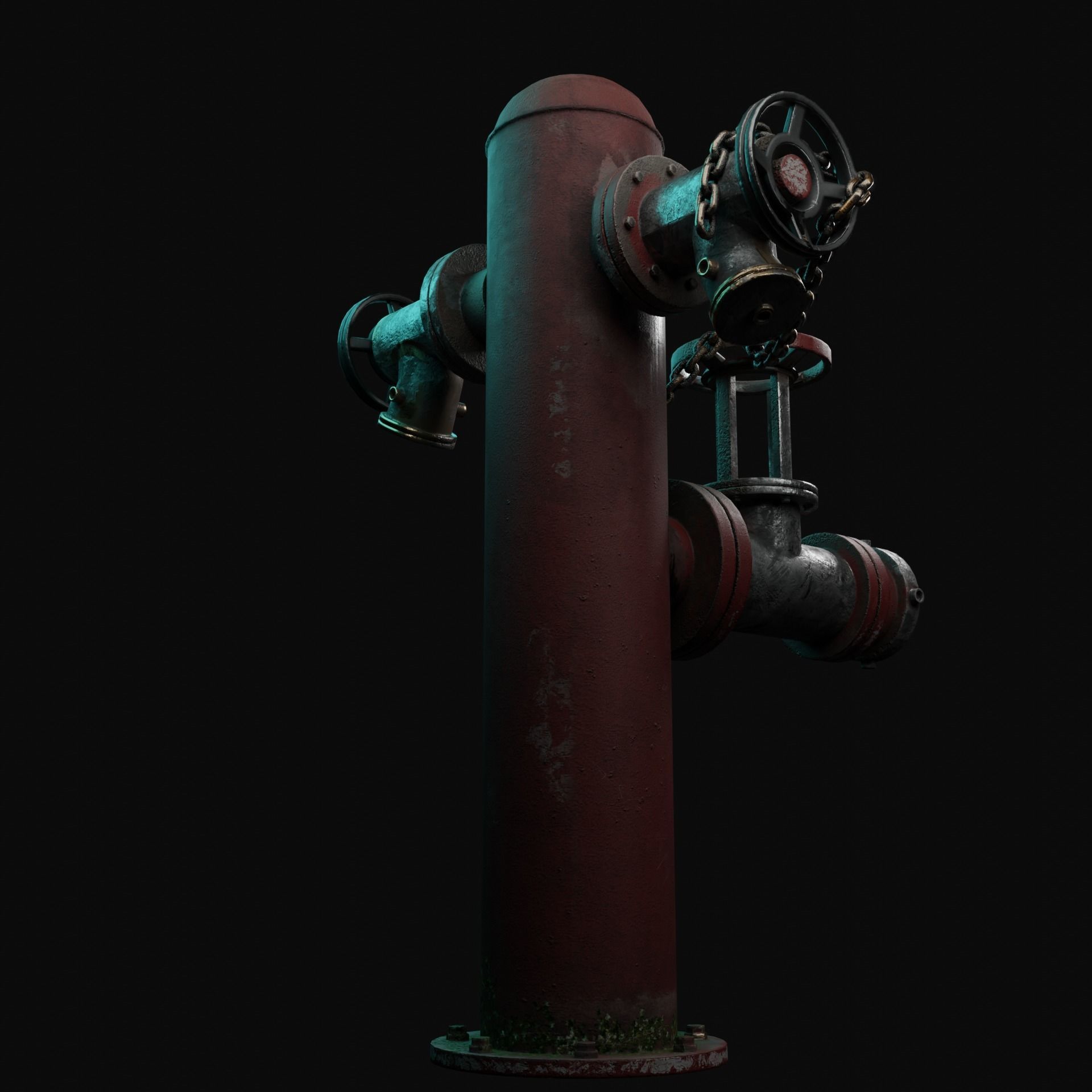 Vintage Fire Hydrant Low-poly 3D model_13