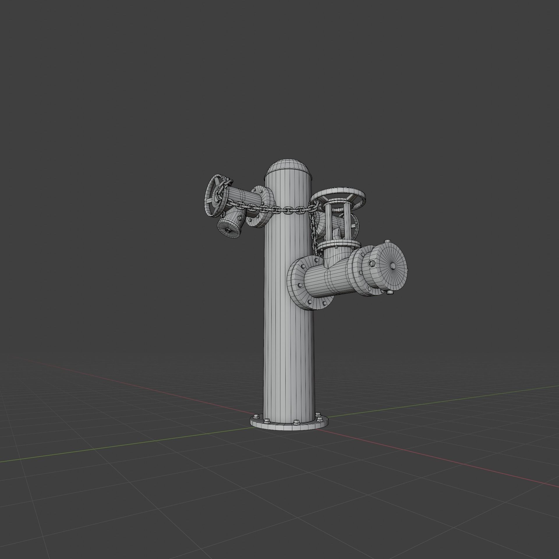 Vintage Fire Hydrant Low-poly 3D model_20