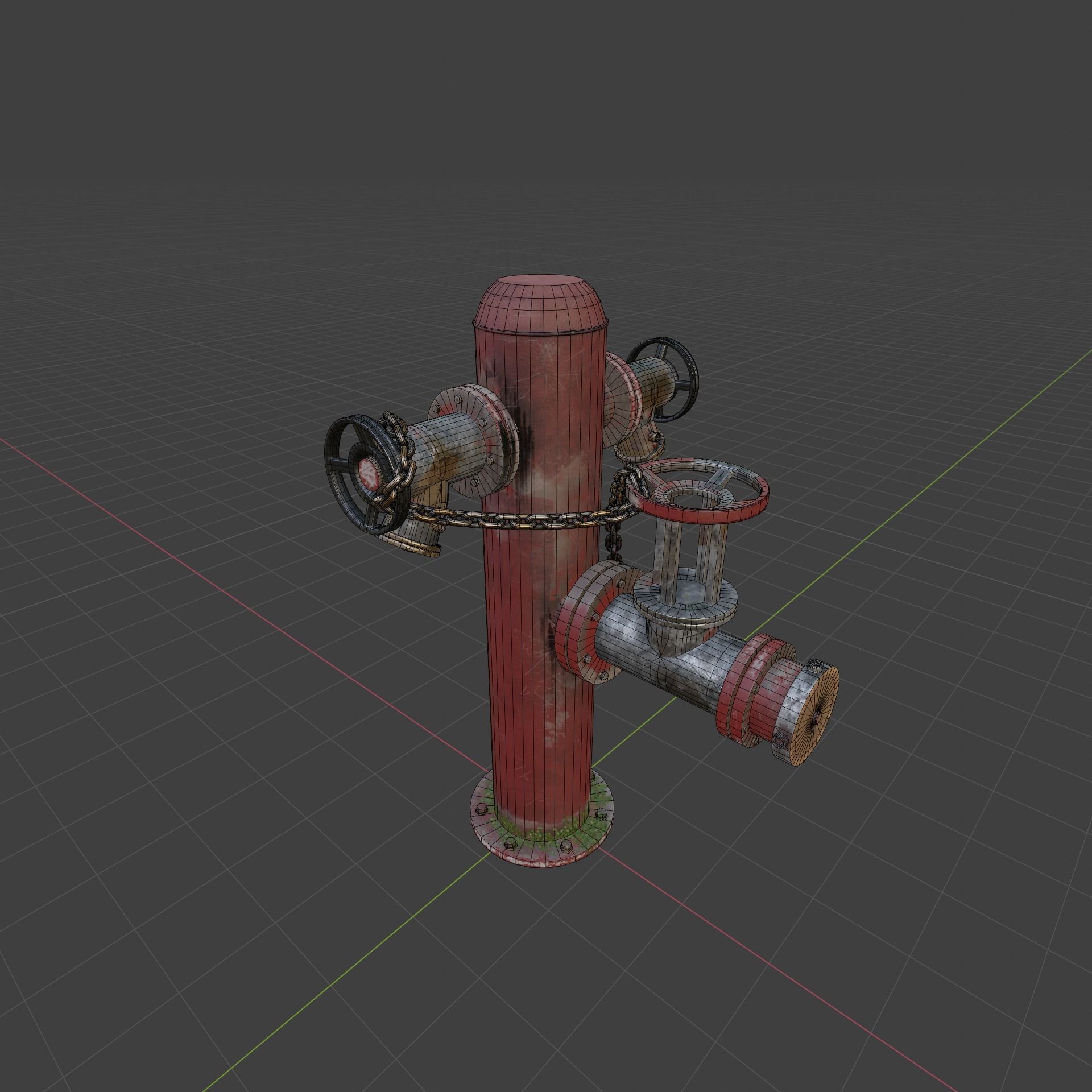 Vintage Fire Hydrant Low-poly 3D model_12
