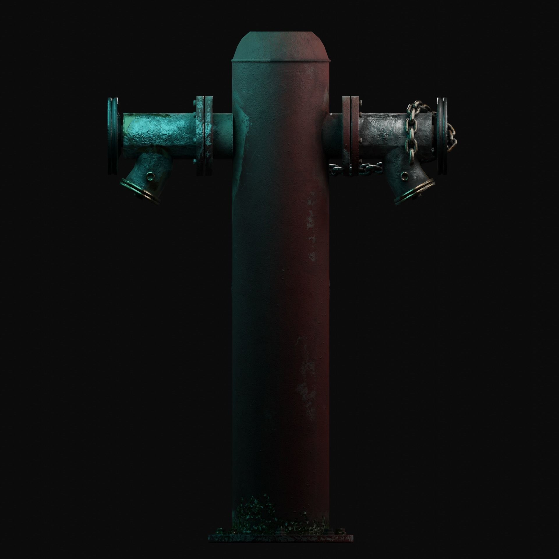 Vintage Fire Hydrant Low-poly 3D model_16