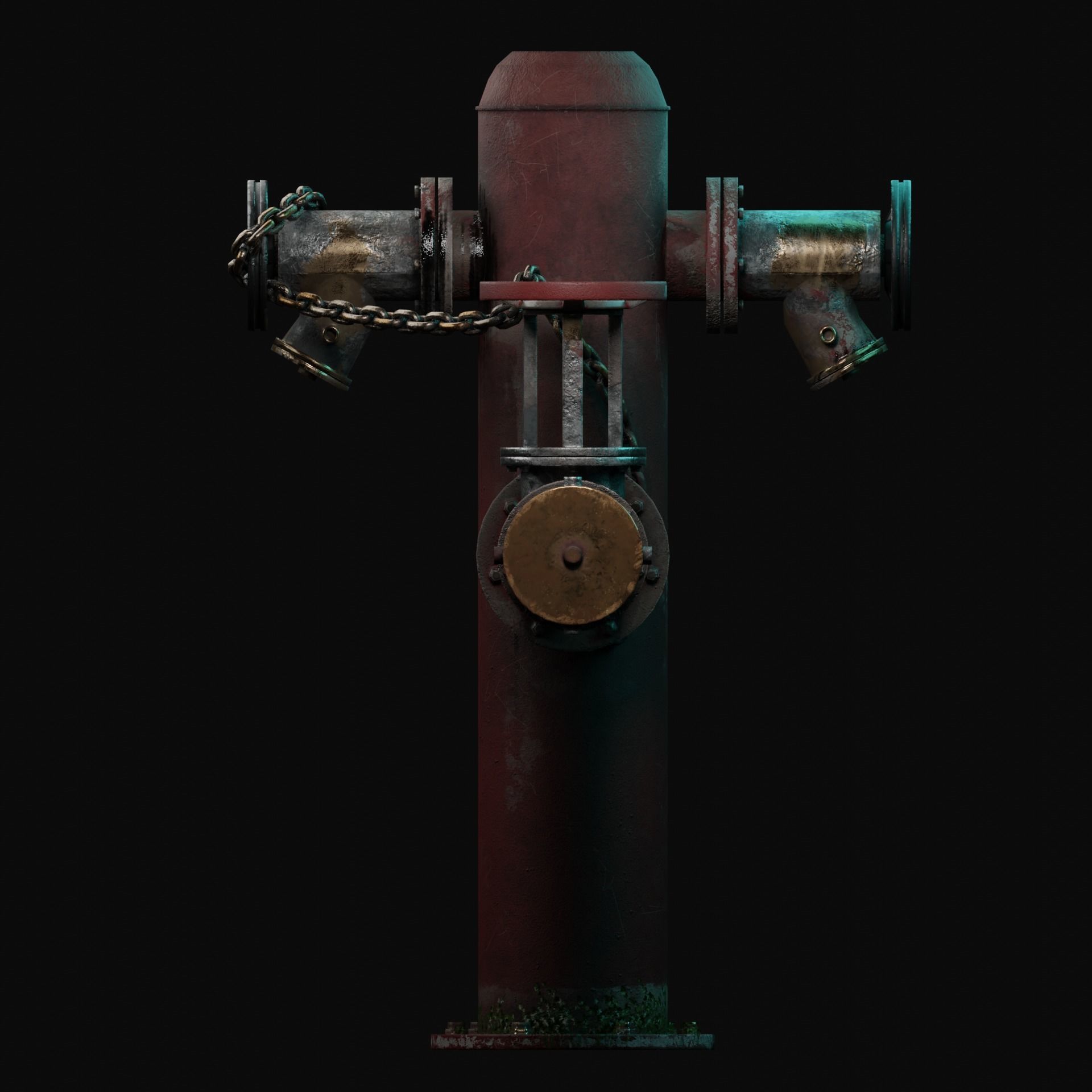 Vintage Fire Hydrant Low-poly 3D model_15