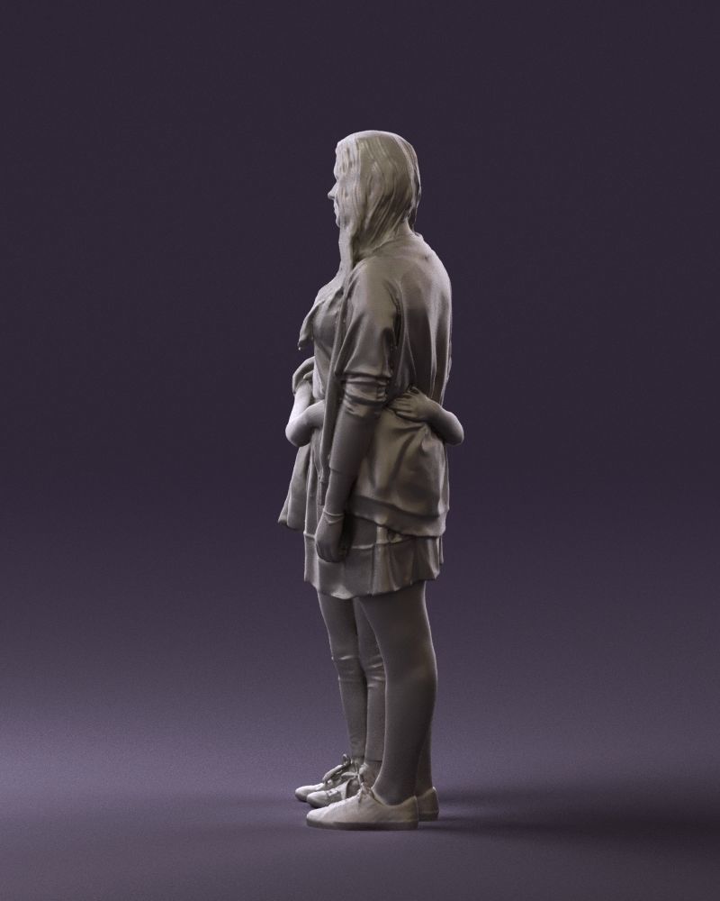 Mom with daughter 0600 3D Print Ready 3D print model_25