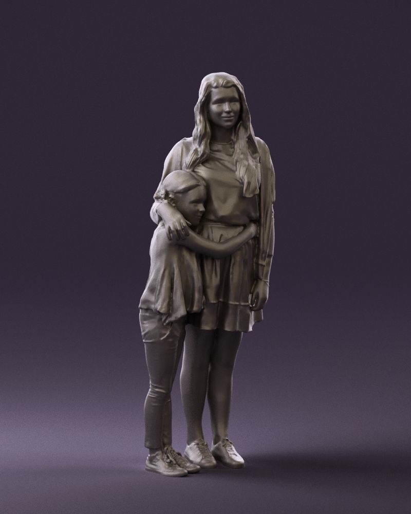Mom with daughter 0600 3D Print Ready 3D print model_7
