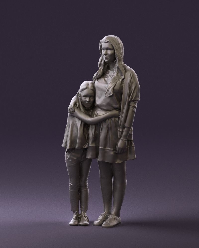 Mom with daughter 0600 3D Print Ready 3D print model_31