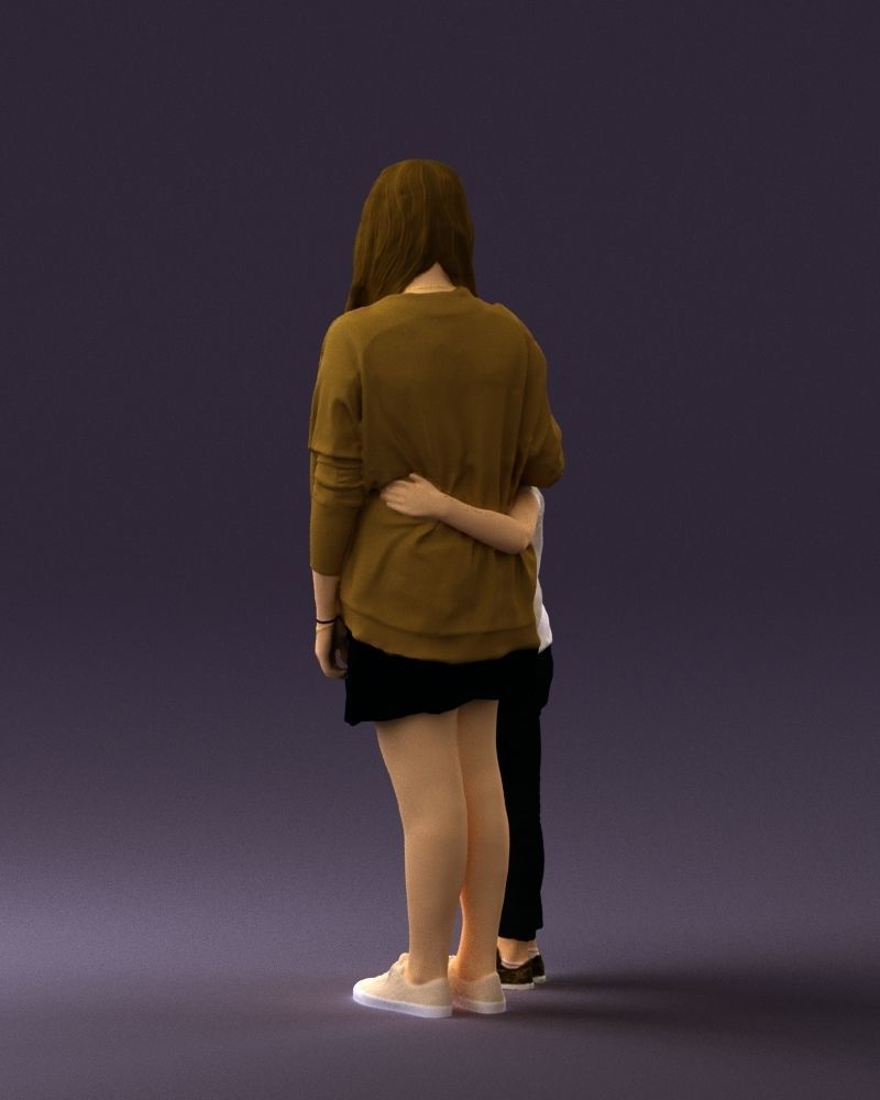 Mom with daughter 0600 3D Print Ready 3D print model_21