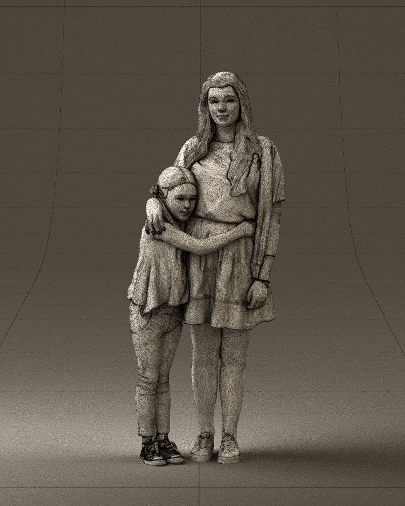 Mom with daughter 0600 3D Print Ready 3D print model_38